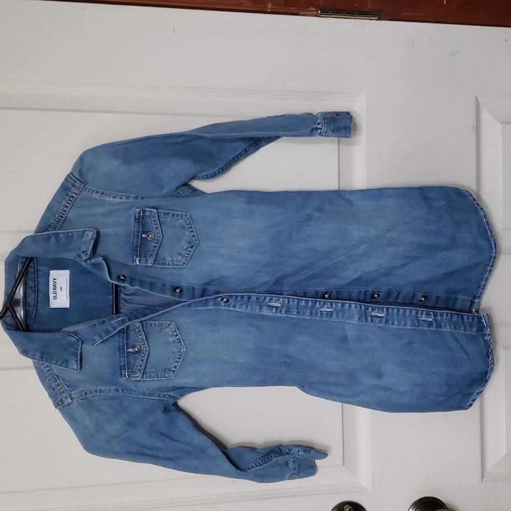Denim little girls dress